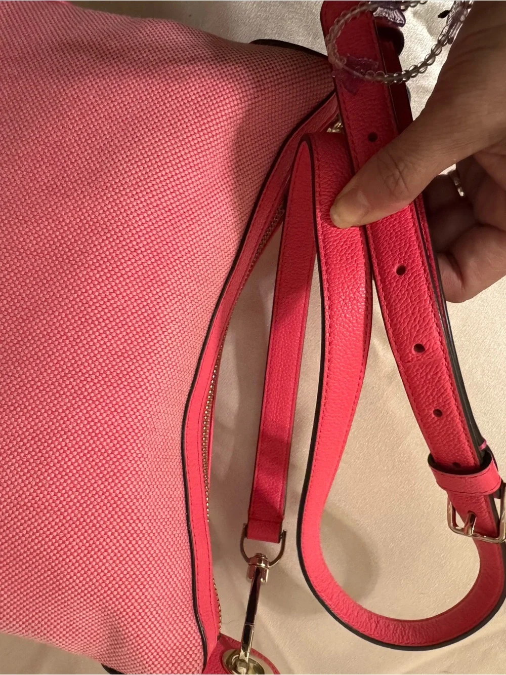 Kate Spade  Rosie in pink canvas crossbody bag